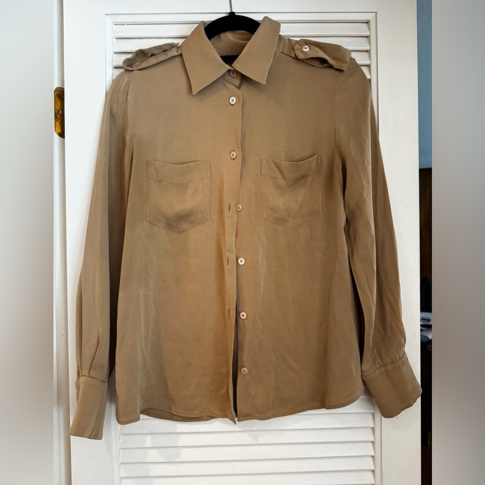 Barneys New York silk button down top